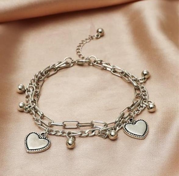 Silver Heart Charm Bracelet - View 2
