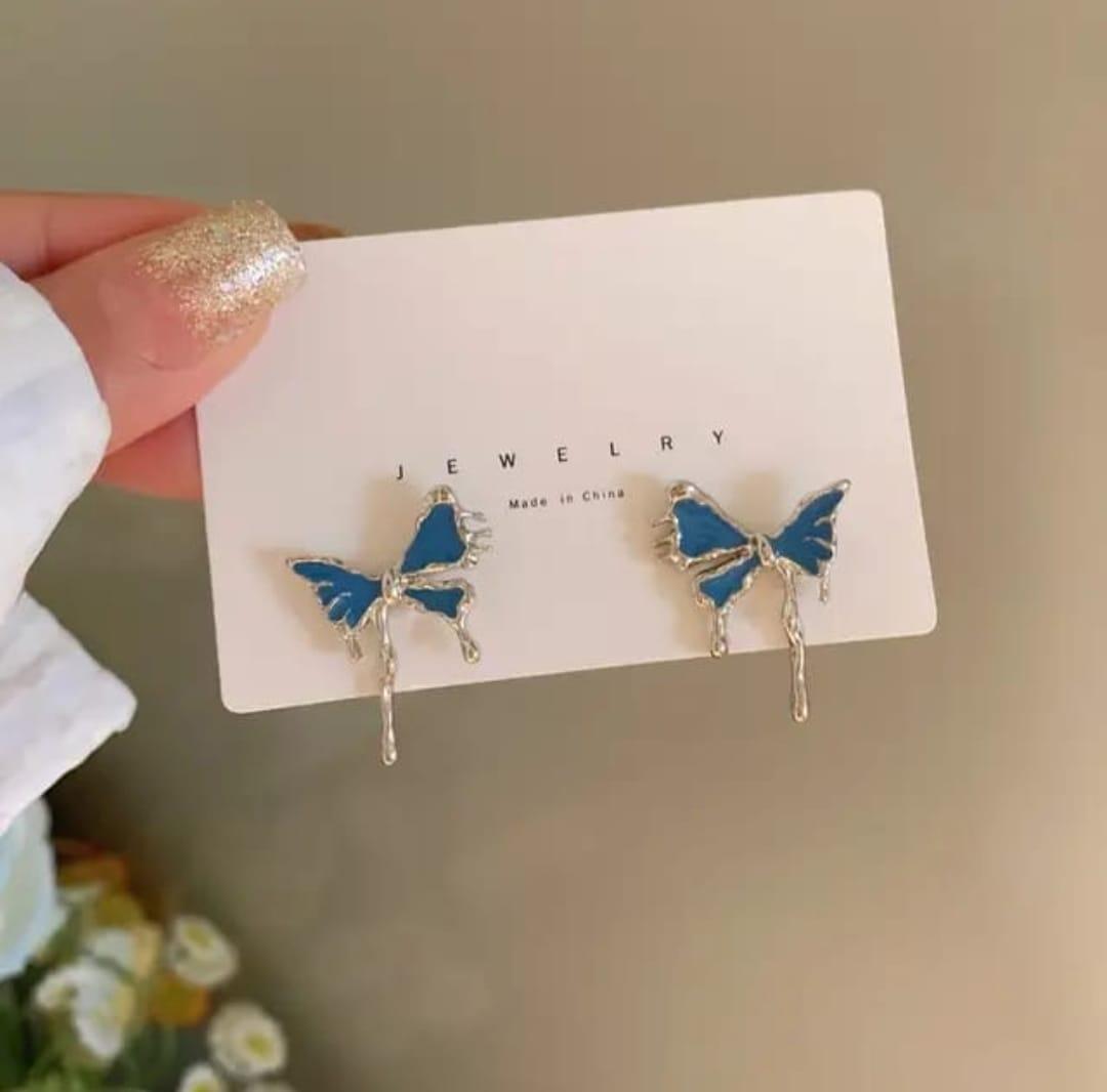 Blue Trendy Butterfly Earrings