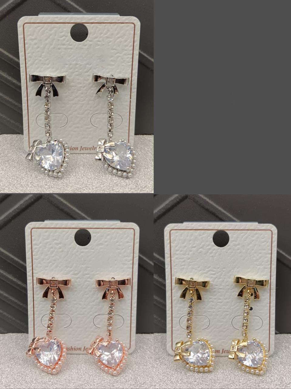 Bow Heart Earrings