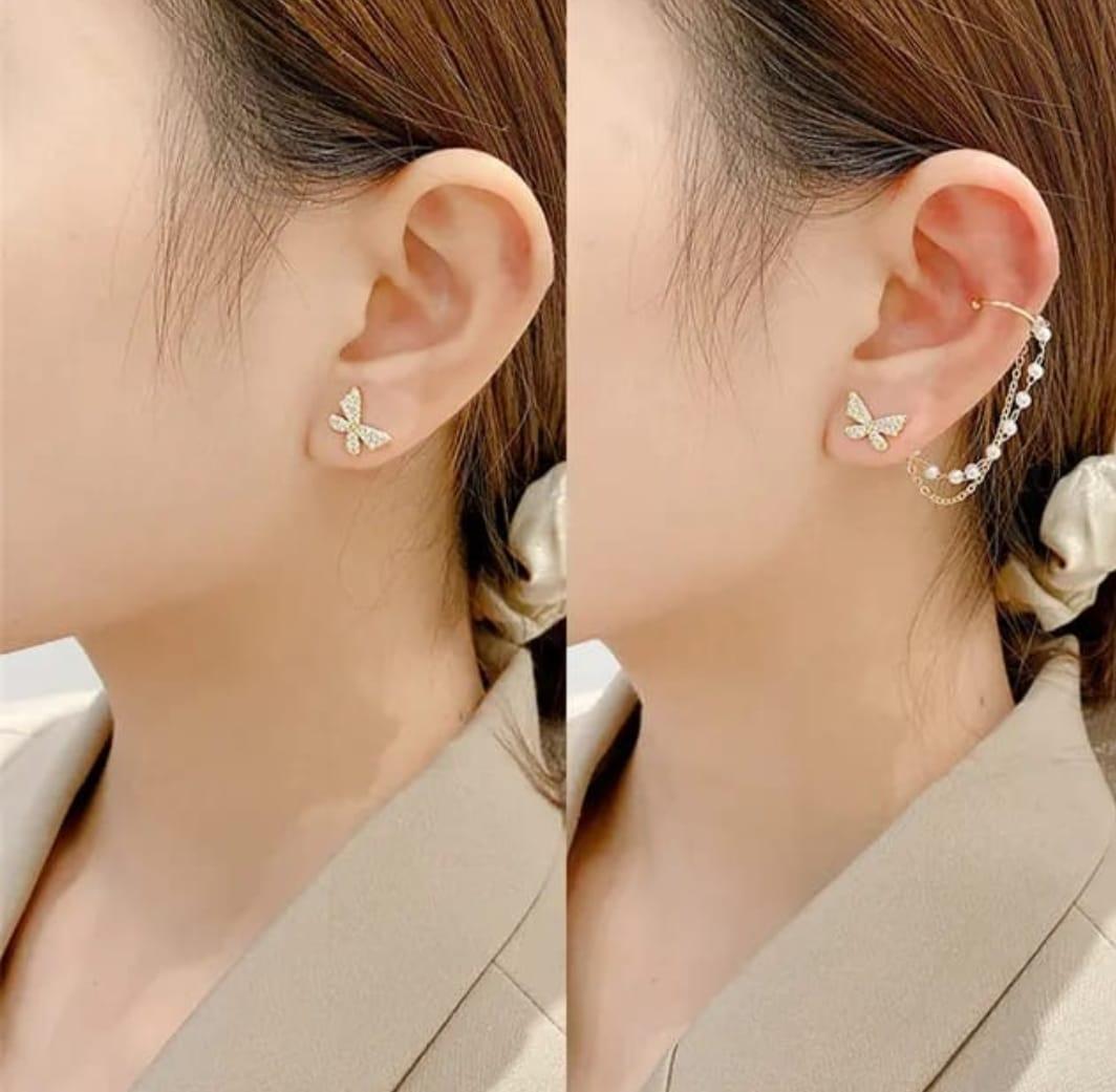 Butterfly Chain Earrings - View 2