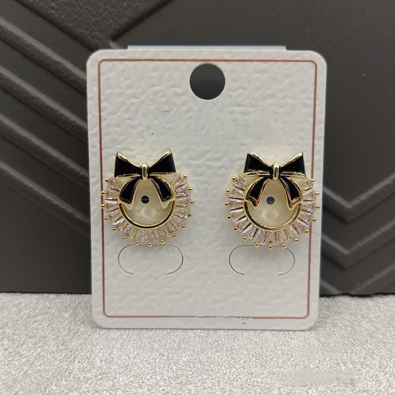 Chic Bow Gem Earrings