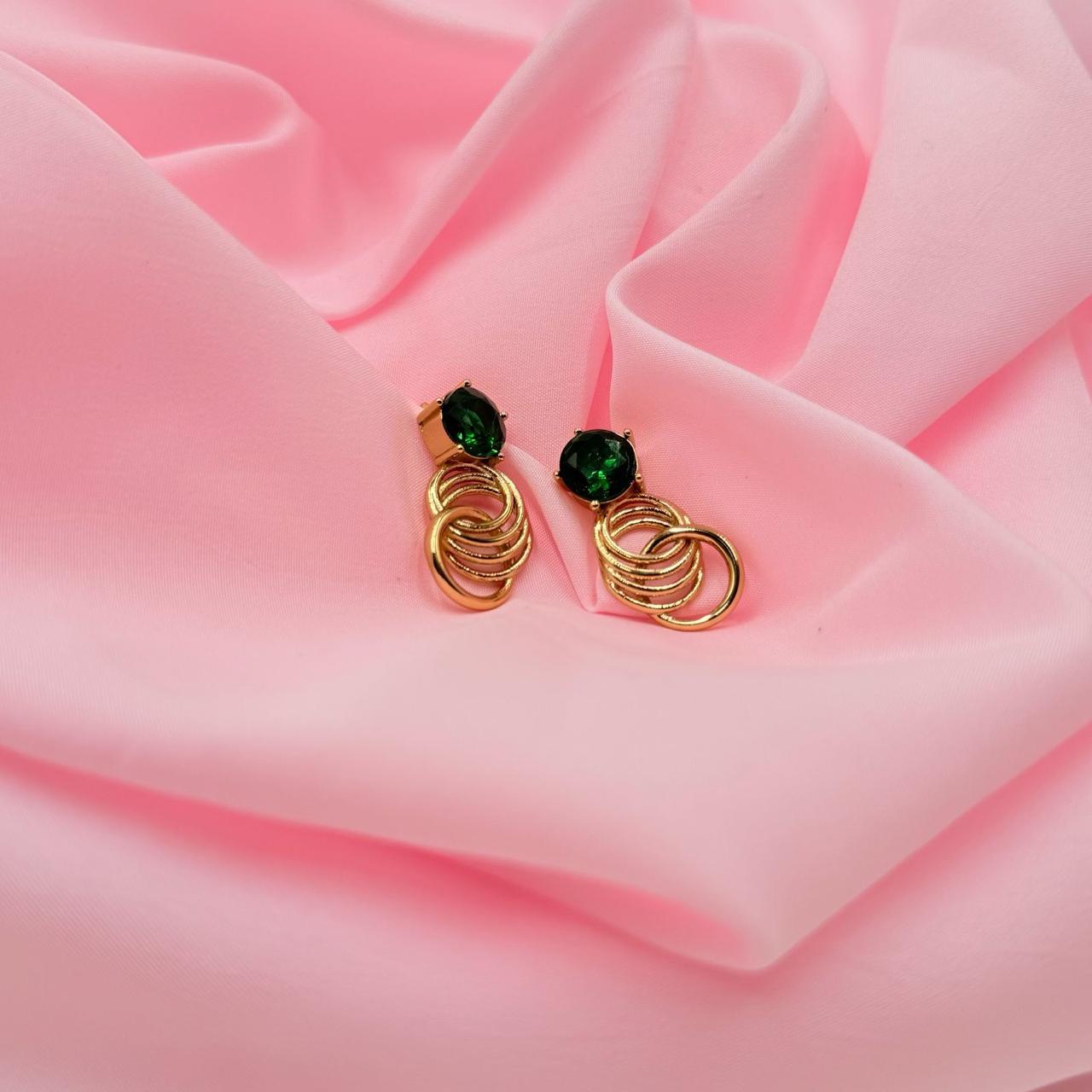 Emerald Twist Earrings - View 2