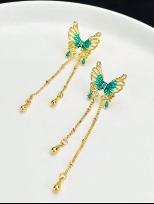 Glazed Butterfly Earrings - View 2