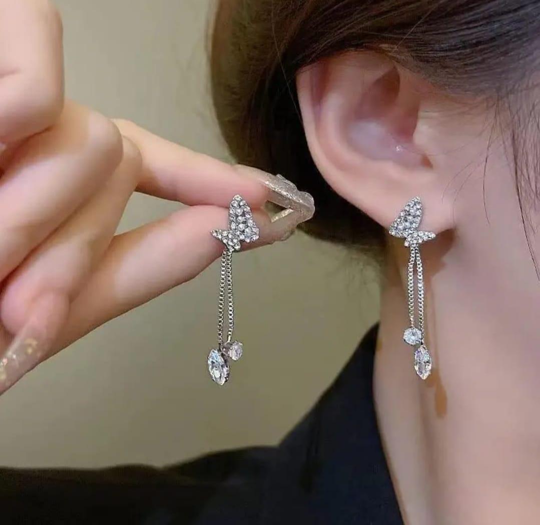 Korean Butterfly Drop Earrings