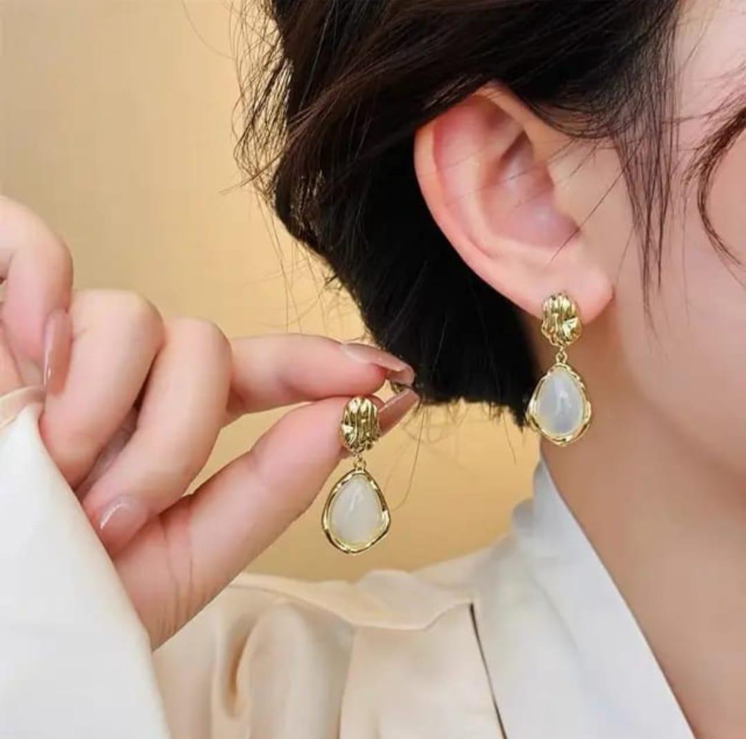 Moonstone Waterdrop Earrings - View 2