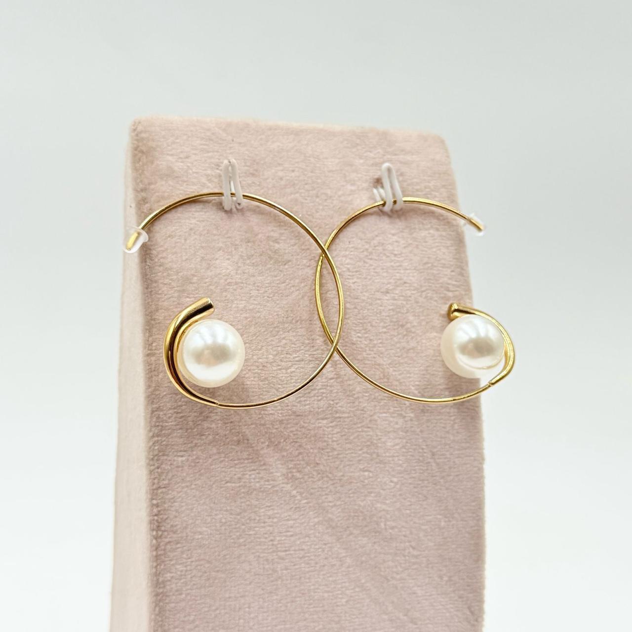 Pearl Orbit Earrings - View 2