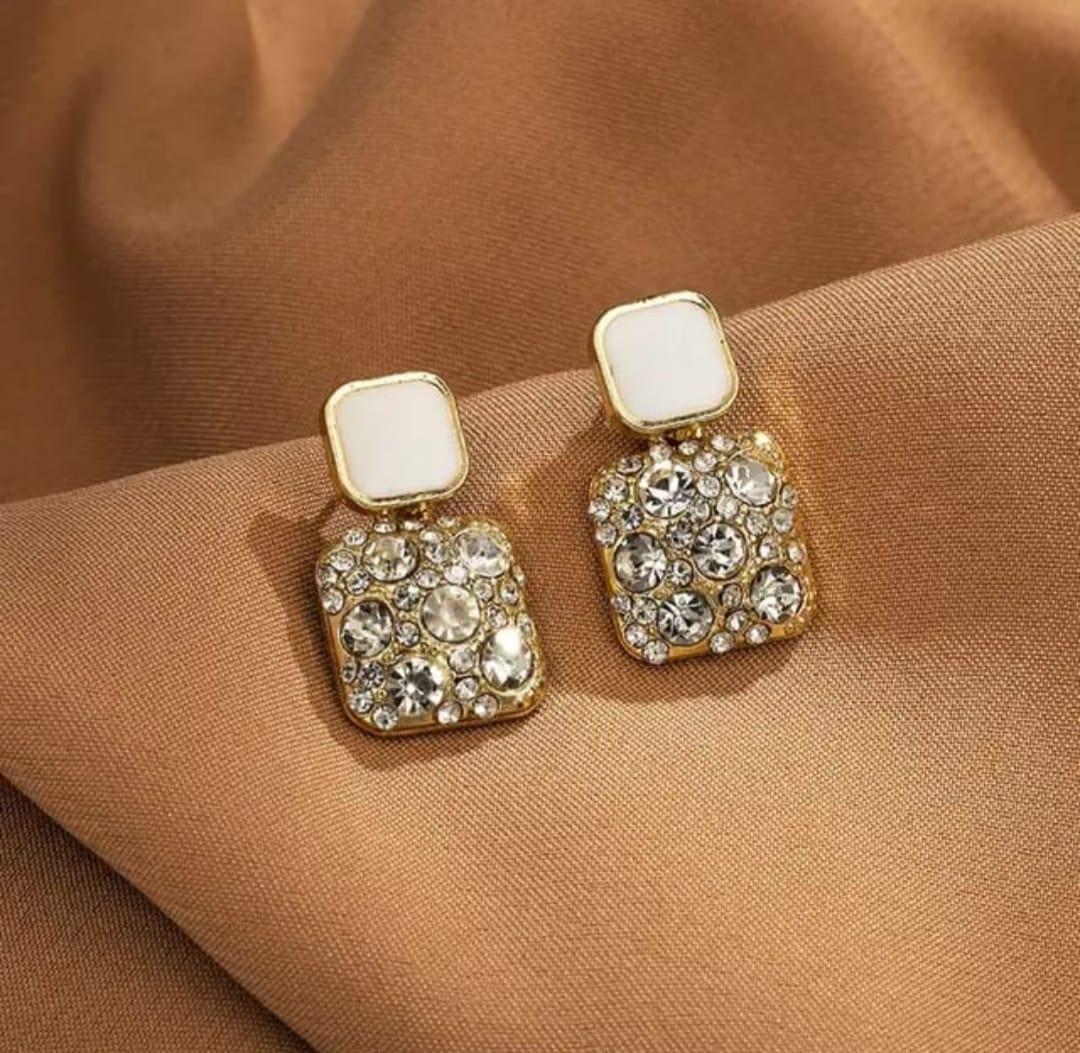 Stone Studded Korean Earrings