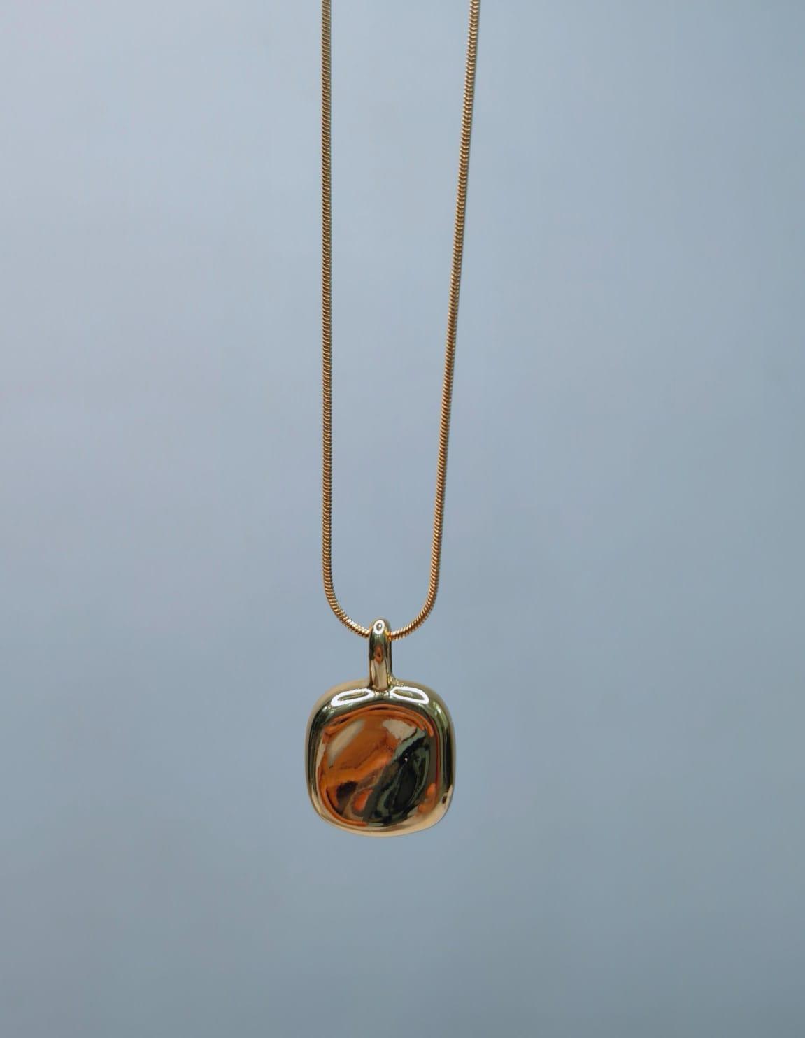 Square Charm Gold Pendant