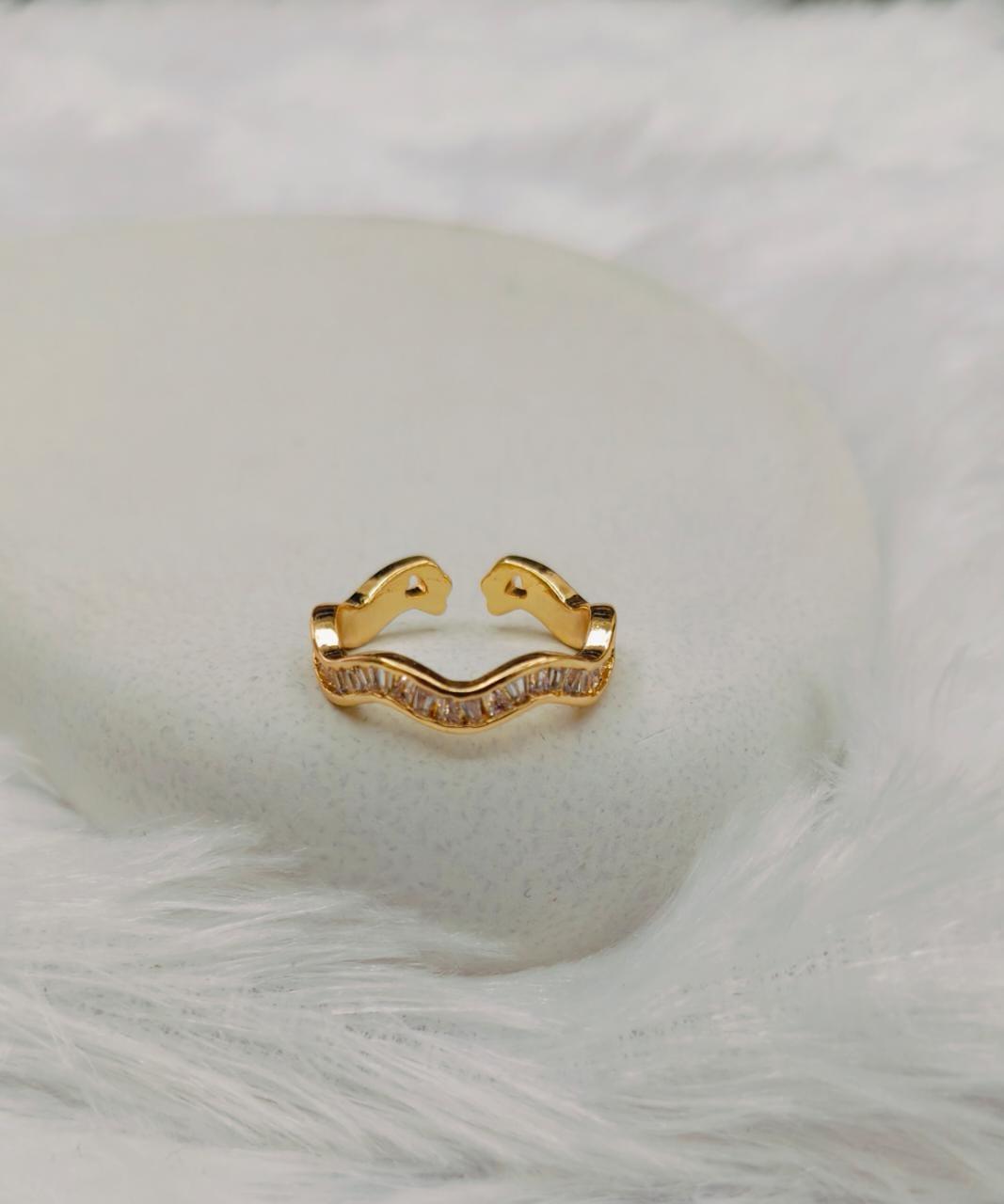 Gold Wave Stacking Ring