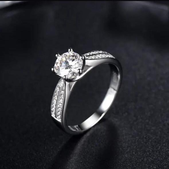 Silver Solitaire Ring