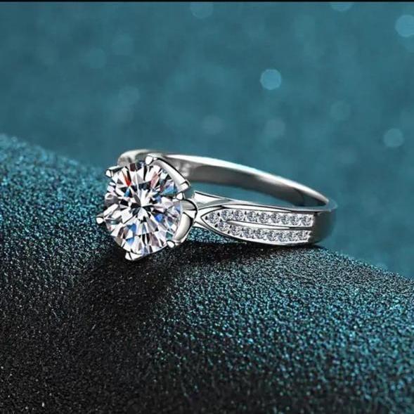 Silver Solitaire Ring - View 2