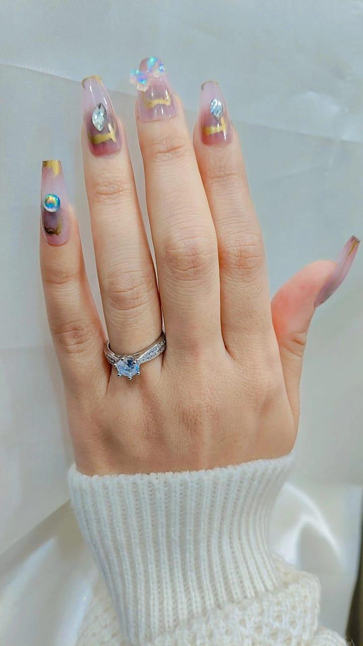 Silver Solitaire Ring - View 4