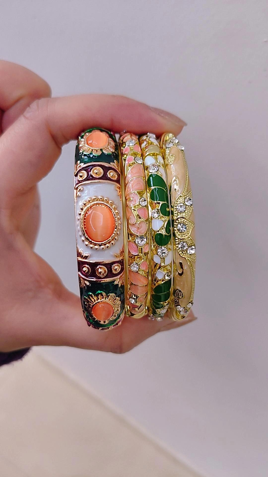 Peach Noor Stack(Set of 4 bangles)